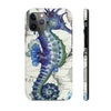 Seahorse Blue Vintage Map Case Mate Tough Phone Cases