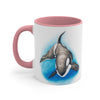 Orca Whale Watercolor Blue on White Art Accent Coffee Mug, 11oz