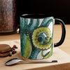 Octopus Green Watercolor on White Art Accent Coffee Mug, 11oz