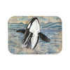 Orca Whale Grunge Vintage Map Watercolor Art Bath Mat