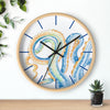 Blue Octopus Tentacles Watercolor Kraken Art Wall clock