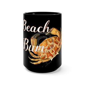 Beach Bum Crabby Black Mug 15Oz