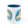 Sea Turtles Love Blue Watercolor on White Art Accent Coffee Mug, 11oz