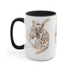 Bengal Cat Kitten Stretch Watercolor Art Two-Tone Coffee Mugs 15Oz / Black Mug