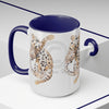 Bengal Cat Kitten Stretch Watercolor Art Two-Tone Coffee Mugs 15Oz Mug