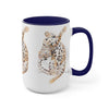 Bengal Cat Kitten Stretch Watercolor Art Two-Tone Coffee Mugs 15Oz Mug