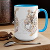 Bengal Cat Kitten Stretch Watercolor Art Two-Tone Coffee Mugs 15Oz Mug