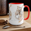 Bengal Cat Kitten Stretch Watercolor Art Two-Tone Coffee Mugs 15Oz Mug