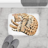 Bengal Cat Nap Watercolor Art Bath Mat Home Decor