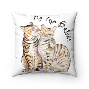 Bengal Cats Fur Babies Watercolor Art Square Pillow 14X14 Home Decor