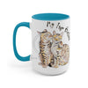 Bengal Cats Kiss Watercolor Art Two-Tone Coffee Mugs 15Oz / Light Blue Mug