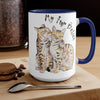 Bengal Cats Kiss Watercolor Art Two-Tone Coffee Mugs 15Oz Mug