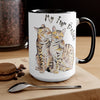 Bengal Cats Kiss Watercolor Art Two-Tone Coffee Mugs 15Oz Mug