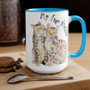 Bengal Cats Kiss Watercolor Art Two-Tone Coffee Mugs 15Oz Mug