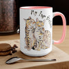 Bengal Cats Kiss Watercolor Art Two-Tone Coffee Mugs 15Oz Mug