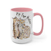 Bengal Cats Kiss Watercolor Art Two-Tone Coffee Mugs 15Oz Mug