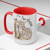 Bengal Cats Kiss Watercolor Art Two-Tone Coffee Mugs 15Oz Mug