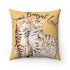 Bengal Cats Love Beige Square Pillow Home Decor