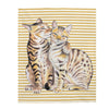 Bengal Cats Love Brown Stripes Watercolor Art Velveteen Plush Blanket 50 × 60 All Over Prints
