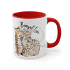 Bengal Cats Love Watercolor Art Accent Coffee Mug 11Oz