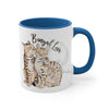 Bengal Cats Love Watercolor Art Accent Coffee Mug 11Oz