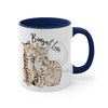 Bengal Cats Love Watercolor Art Accent Coffee Mug 11Oz