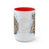 Bengal Kitten Blue Splash Watercolor Ink Art Two-Tone Coffee Mugs 15Oz Mug
