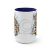 Bengal Kitten Blue Splash Watercolor Ink Art Two-Tone Coffee Mugs 15Oz Mug