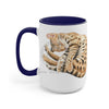 Bengal Napping Watercolor Art Two-Tone Coffee Mugs 15Oz / Blue Mug