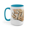 Bengal Napping Watercolor Art Two-Tone Coffee Mugs 15Oz / Light Blue Mug