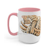 Bengal Napping Watercolor Art Two-Tone Coffee Mugs 15Oz / Pink Mug