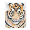 Bengal Tiger Gaze Watercolor Art Velveteen Plush Blanket 50 × 60 All Over Prints
