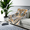 Bengal Tiger Gaze Watercolor Art Velveteen Plush Blanket All Over Prints