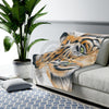 Bengal Tiger Gaze Watercolor Art Velveteen Plush Blanket All Over Prints