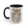 Bengal Tiger Watercolor On White Art Accent Coffee Mug 11Oz