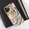 Bengal Tiger Yellow Eyes Ink White Case Mate Tough Phone Cases