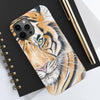 Bengal Tiger Yellow Eyes Ink White Case Mate Tough Phone Cases