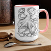 Black And White Kraken Octopus Ink Art Two-Tone Coffee Mugs 15Oz Mug