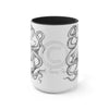 Black And White Kraken Octopus Ink Art Two-Tone Coffee Mugs 15Oz Mug