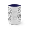 Black And White Kraken Octopus Ink Art Two-Tone Coffee Mugs 15Oz Mug