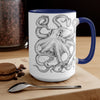 Black And White Kraken Octopus Ink Art Two-Tone Coffee Mugs 15Oz Mug