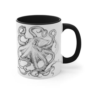 Black And White Octopus Ink On Art Accent Coffee Mug 11Oz /