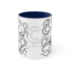 Black And White Octopus Ink On Art Accent Coffee Mug 11Oz Navy /
