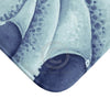 Blue Dancing Octopus Watercolor Ink Bath Mat Home Decor