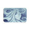 Blue Dancing Octopus Watercolor Ink Bath Mat Large 34X21 Home Decor