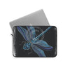 Blue Dragonfly On Black Art Laptop Sleeve
