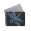 Blue Dragonfly On Black Art Laptop Sleeve