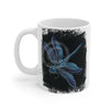 Blue Dragonfly On Black Art Mug 11Oz