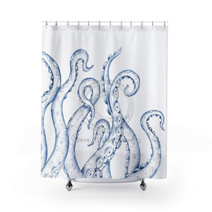 Blue Funky Tentacles Ink Art Shower Curtains 71 X 74 Home Decor