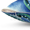 Blue Green Tentacles Square Pillow Home Decor